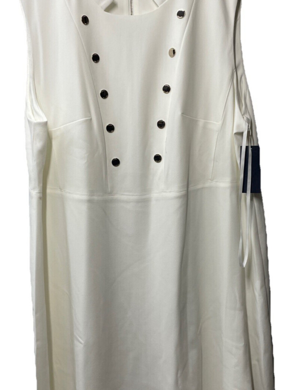 Tommy Hilfiger Women's Plus Size Mock Collar Sleeveless Dress Size 26W White